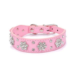 pink flower dog collar