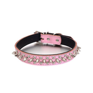 spike dog collar pink